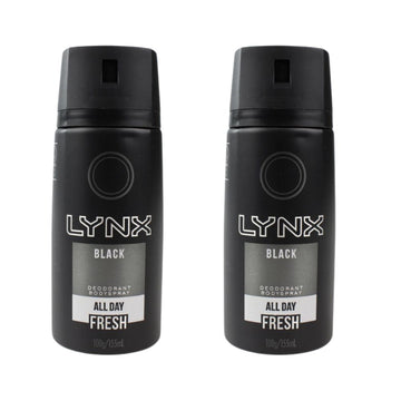 2 Pack x Lynx Black Deodorant Bodyspray All Day Fresh - 155mL